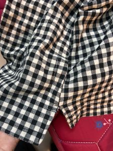Black and White Plaid Blouse