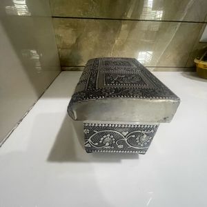 Vintage Silver Tone Jewelry Box