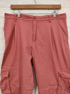 Women Peach Casual Cargo Style Summer Joggers