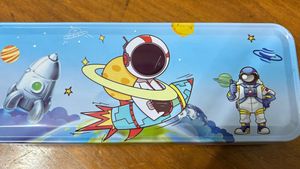 Space explorer metal pencil case