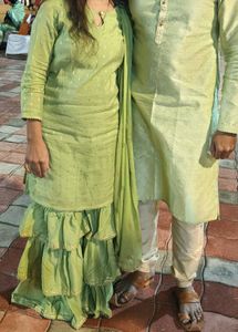 Green Colour Sharara Set