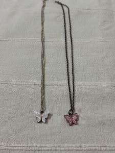 2 butterfly Necklaces