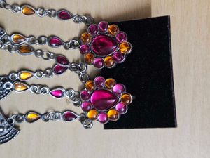 Orange- Magenta Boho Earrings