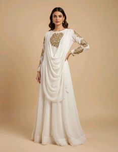 Elegant White Ethnic Gown