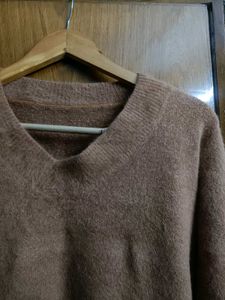 Beige Fuzzy Freesize Sweater