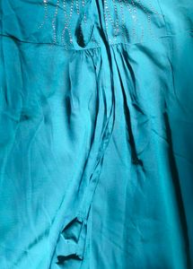 Elegant Teal Embellished Top