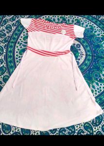 Red & White Striped Dress