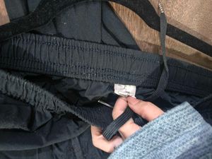 Black parachute pants