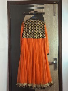 Elegant Orange Anarkali Kurta