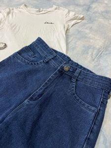 Dark Blue Wideleg Women Jeans