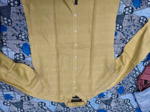 Louis Philippe Yellow Full Sleeves Shirt In Xl