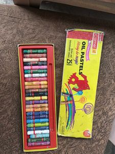 Vintage Camel Oil pastels and Doms Colour Pencils