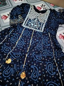 Rayon Embroidered Long Kurti