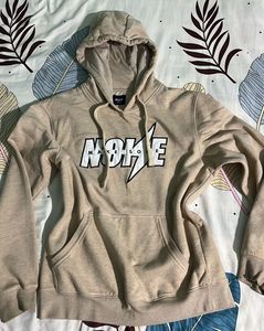Beige Graphic Hoodie