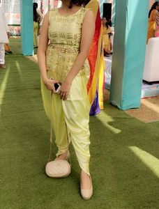 Yellow Ethnic Dhoti Set