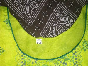 Green &amp; Blue Printed Kurti - XXL