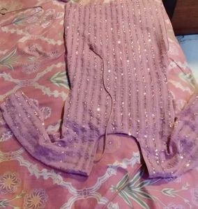 Women&#39;s Pink Embellished  Georgette full  Stitched
