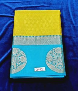 Elegant Yellow & Blue Saree