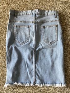 stretchable waist denim mini skirt