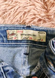 Denim Side Stripe Shorts