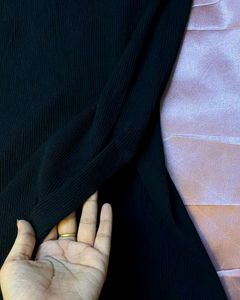 Long Korean Black Dress With Slit