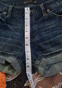 Mid Waist Denim Shorts