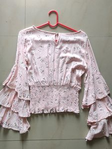 Frill Sleeves Pink Top