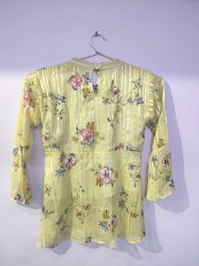 Floral Print Yellow Top