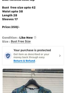 Combo ( Only Blue Dress&amp; Twisted Neckline Top)