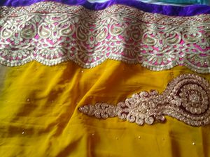 Pure Georgette Lace Work Saree