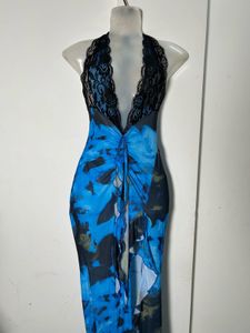 Newme Blue Sheer Dress
