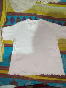 White Ribbed Knit Top