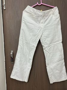 Pure Cotton White Comfy Pant For Waist 34