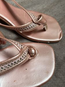 Pink Thong Heel Sandals