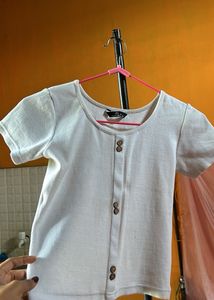Fairiano Casual Short Sleeve Solid Women White Top