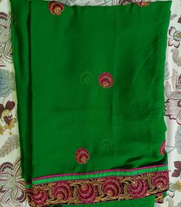 Beautiful Green Colour Saree💚🌹
