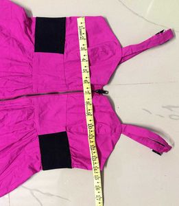 Magenta Fuchsia Smocked Jumper Dress
