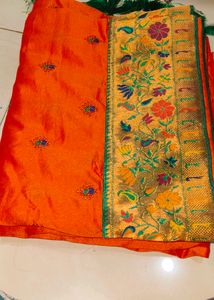 Peshwai Paithani With Green Kath