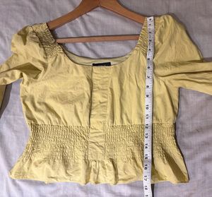 Yellow Smocked Long Sleeve Top