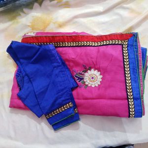 Two shades saree with blouse