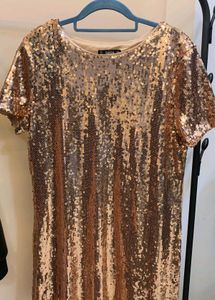 Sequin Rose Gold Party Wear Dress