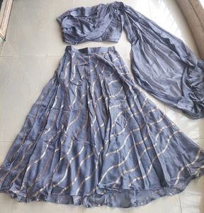 Inddus Elegant Grey Lehenga Choli