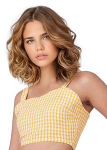 Yellow Gingham Crop Top