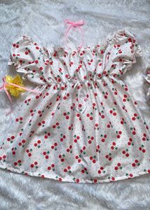 Cherry Print Babydoll Top🌸🍒