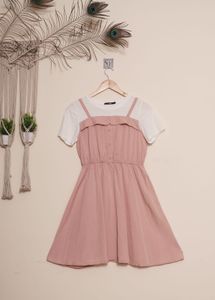 Pink Button-Front Dress