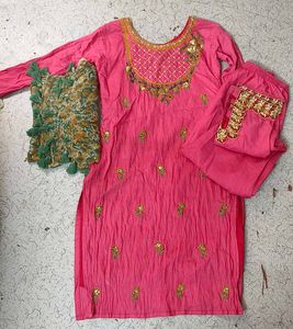 Pink Embroidered Kurta Set