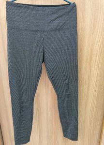 Gray Ribbed Leggings