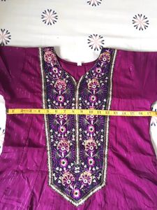 Purple A-line Festive Kurta