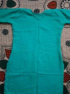 Embroidered Green Kurti