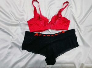 🇳🇿💫🎀Red Lace Bra &amp; Panty Set